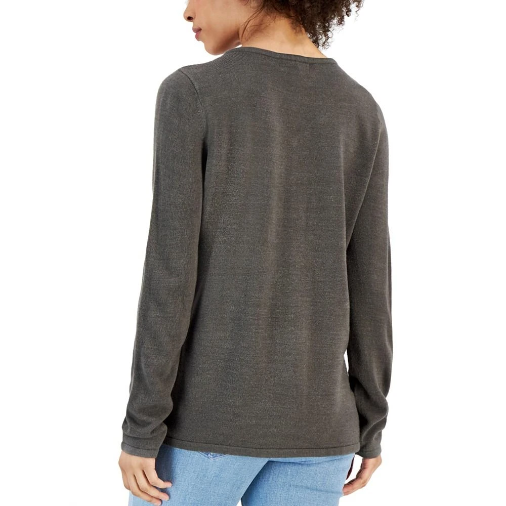 商品Karen Scott|Women's V-Neck Front-Cable Sweater, Created for Macy's,价格¥54,第2张图片详细描述