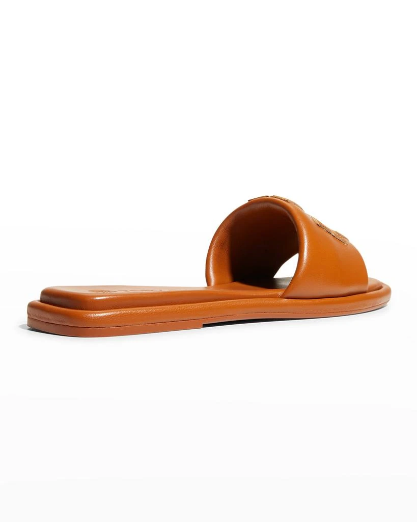 商品Tory Burch|Double T Leather Medallion Slide Sandals,价格¥1535,第3张图片详细描述