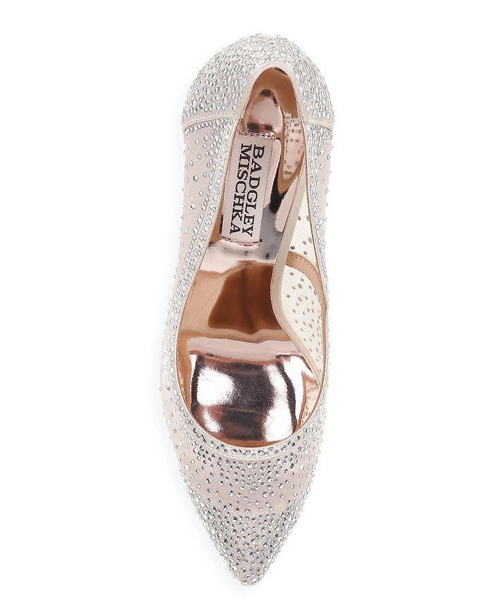 商品Badgley Mischka|缎面网纱尖头高跟鞋,价格¥477,第3张图片详细描述