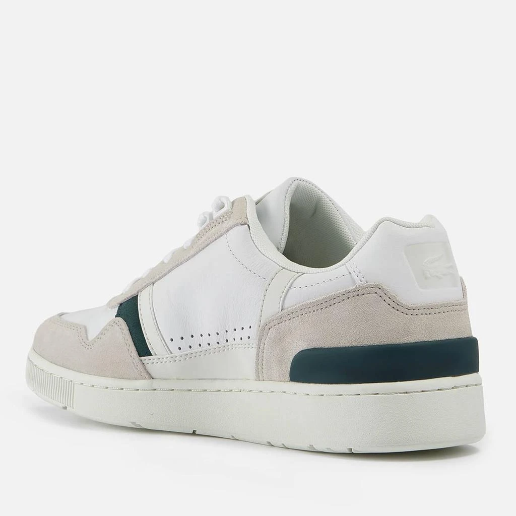 商品Lacoste|Lacoste Men's T-Clip 0120 3 Leather/Suede Court Trainers - Off White/Dark Green,价格¥534,第2张图片详细描述