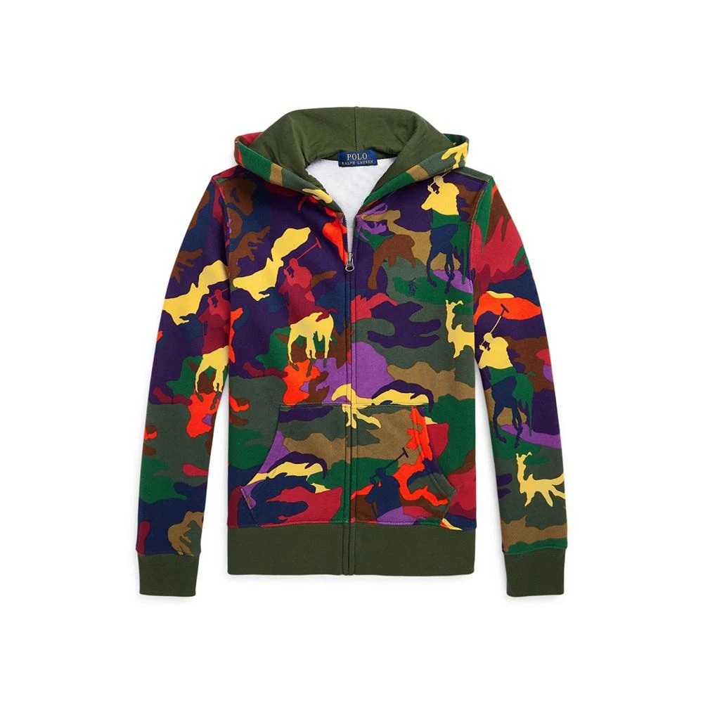 商品Ralph Lauren|Big Boys Polo Pony Camo Fleece Full-Zip Hoodie,价格¥405,第2张图片详细描述