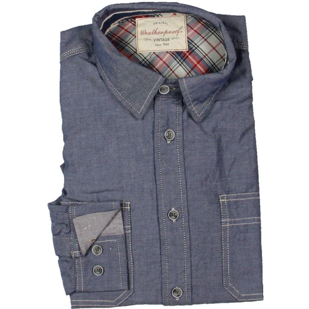 Weatherproof Vintage Mens Cotton Collared Button-Down Shirt 商品