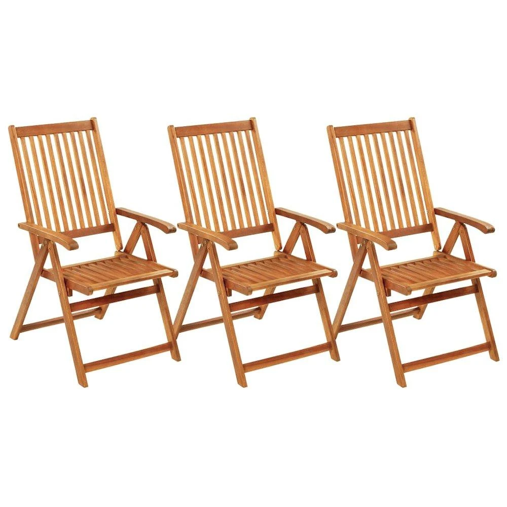 商品VidaXL|Folding Garden Chairs 3 pcs with Cushions Solid Acacia Wood, 3064090,价格¥3602,第2张图片详细描述