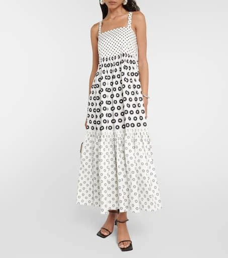 商品Tory Burch|印花棉质混纺中长连衣裙,价格¥4248,第2张图片详细描述