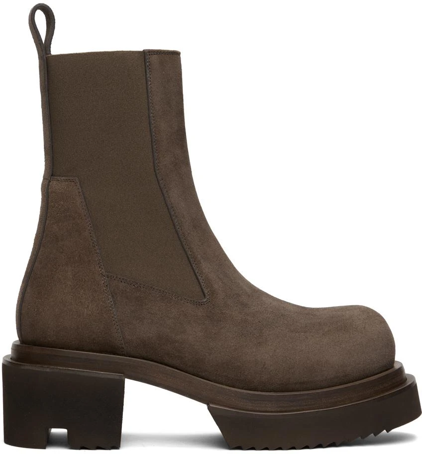 商品Rick Owens|Gray Beatle Bogun Chelsea Boots,价格¥8054,第1张图片