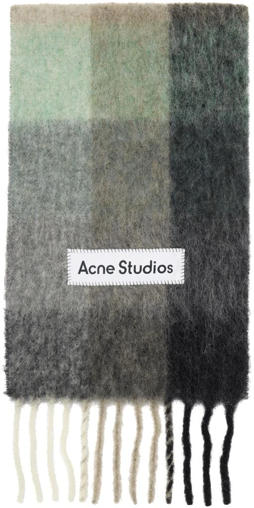 商品Acne Studios|Green & Gray Check Scarf,价格¥2386,第1张图片