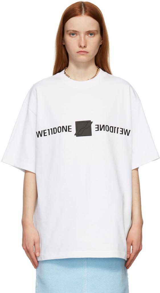 商品We11done|White Mirror Logo T-Shirt,价格¥2130,第1张图片
