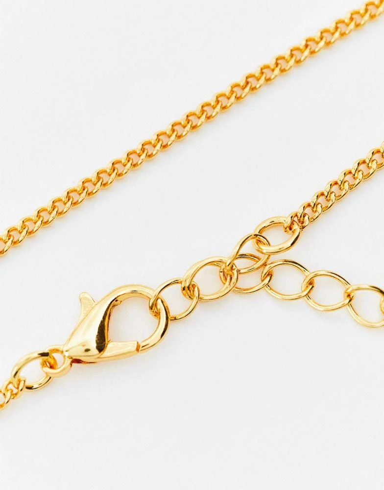 商品ASOS|ASOS DESIGN 14k gold plated necklace with reversible zodiac libra pendant,价格¥121,第3张图片详细描述