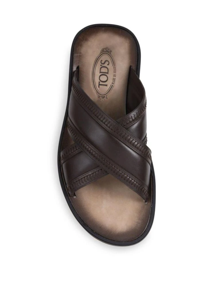 商品Tod's|Crisscross Leather Slides,价格¥2228,第4张图片详细描述