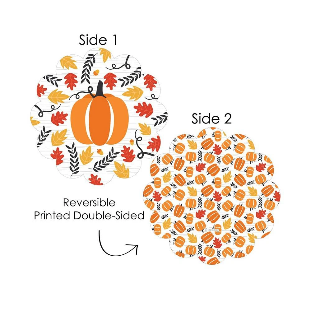 商品Big Dot of Happiness|Fall Pumpkin Halloween & Thanksgiving Party Table Decor Paper Chargers 12 Ct,价格¥126,第3张图片详细描述