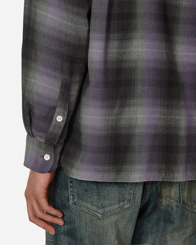 WACKO MARIA Ombre Check Open Collar Longsleeve Shirt (Type-2) Purple 5