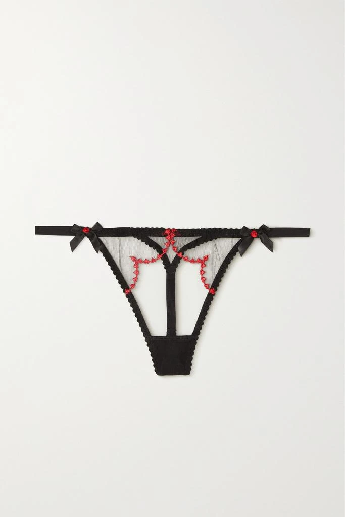 商品L'Agent by Agent Provocateur|Lornaheart 刺绣绢网丁字裤,价格¥254,第1张图片