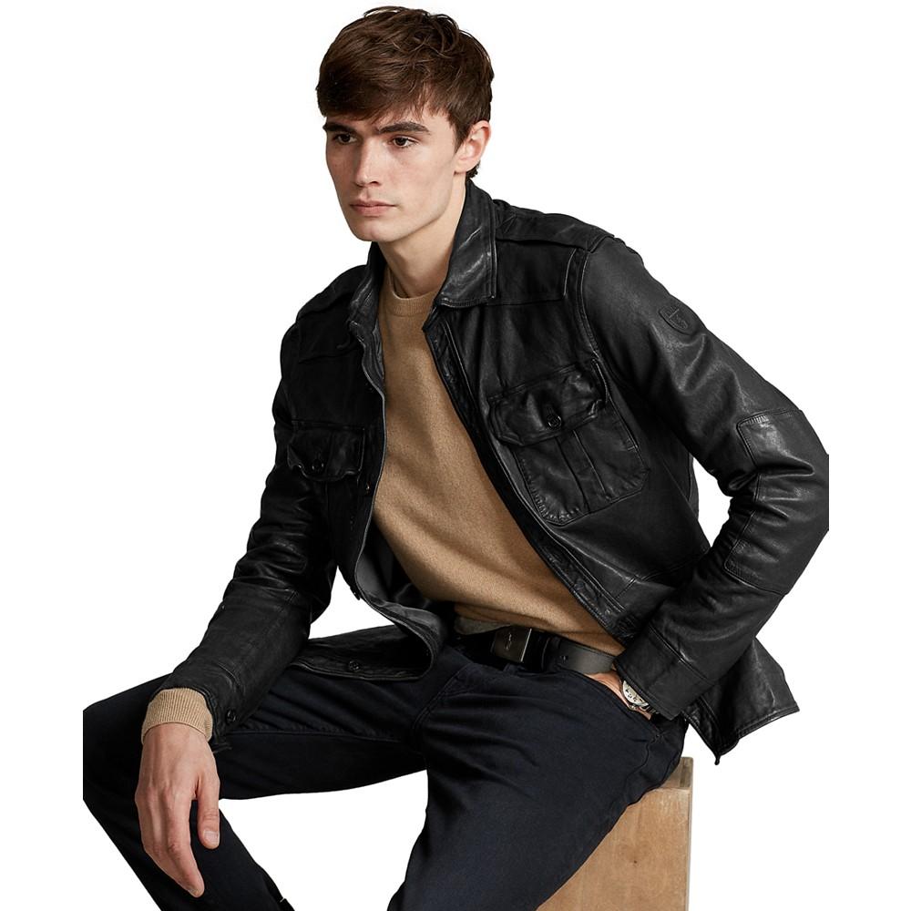 Men's Leather Shirt Jacket商品第3张图片规格展示