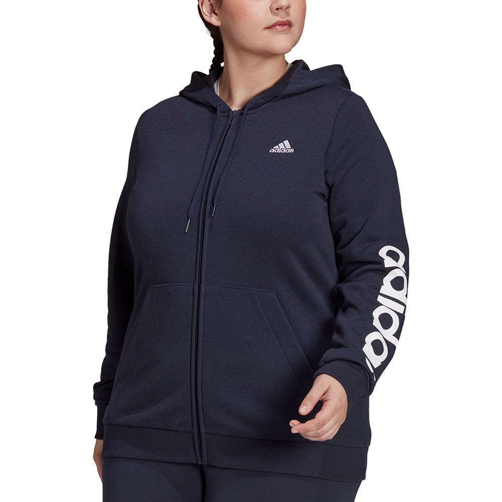 商品Adidas|Essentials Plus Size French Terry Logo-Sleeve Hoodie,价格¥379-¥409,第1张图片