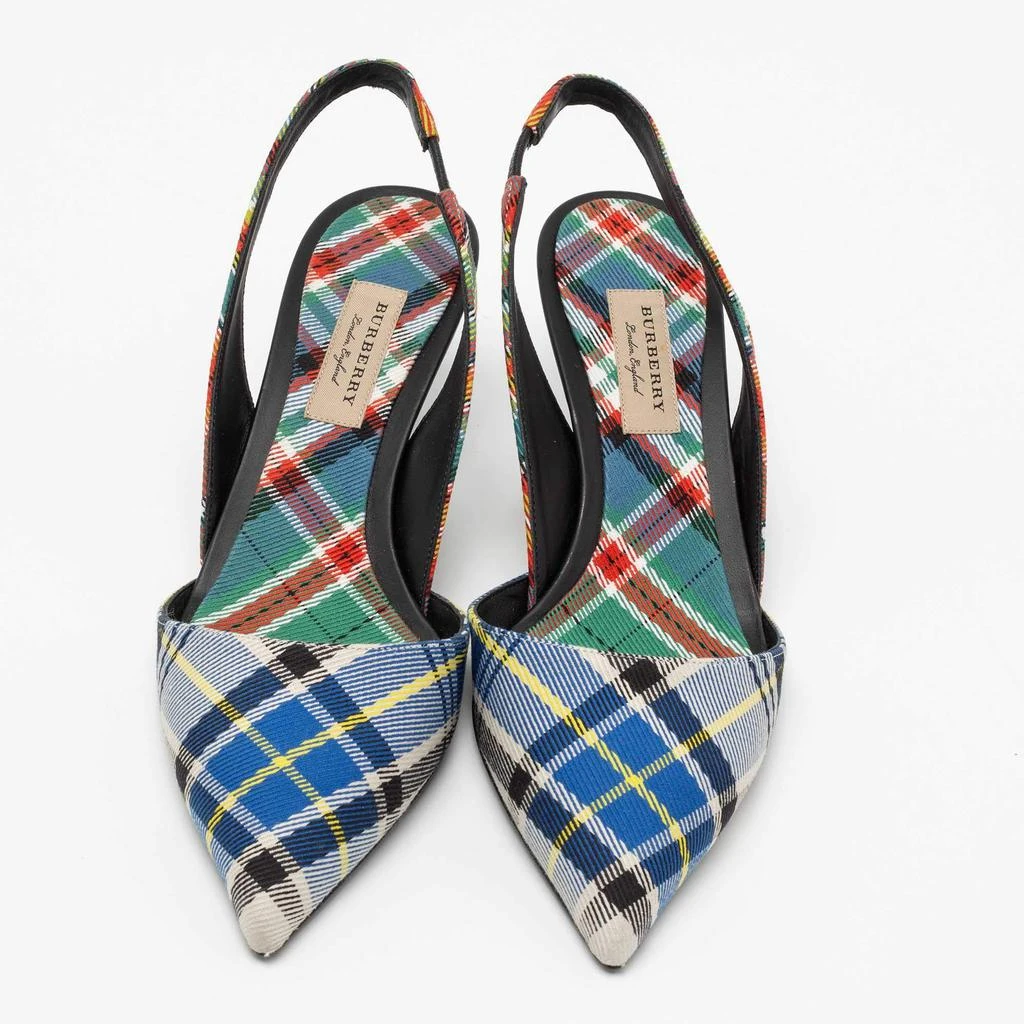 商品Burberry|Burberry Multicolor Canvas Slingback Pumps Size 40,价格¥2664,第3张图片详细描述