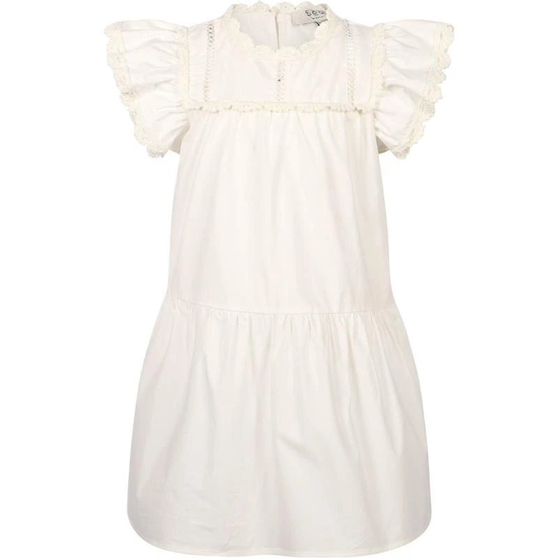 商品Sea|Crochet ruffle trimming dress in white,价格¥1132,第1张图片