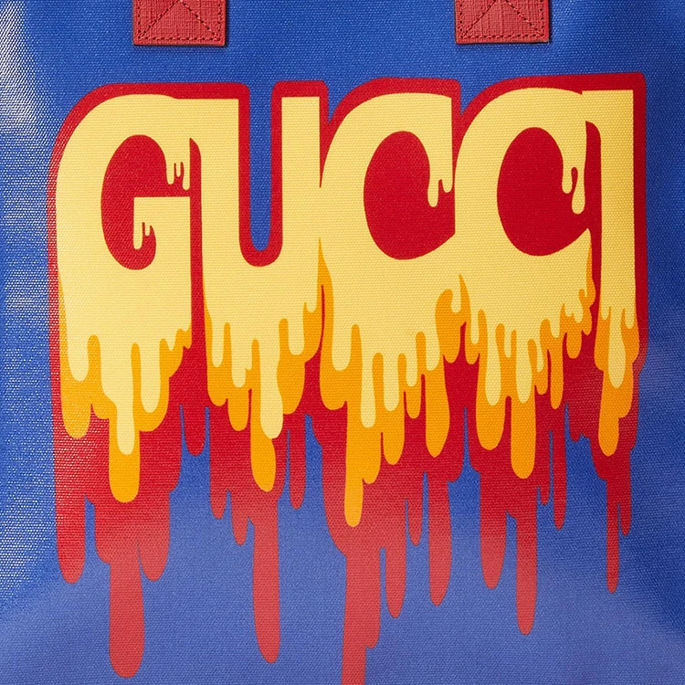 商品[国内直发] Gucci|古驰 大容量Logo印花 帆布 托特包Tote包购物袋手提童包 儿童款 蓝色,价格¥3266,第9张图片详细描述