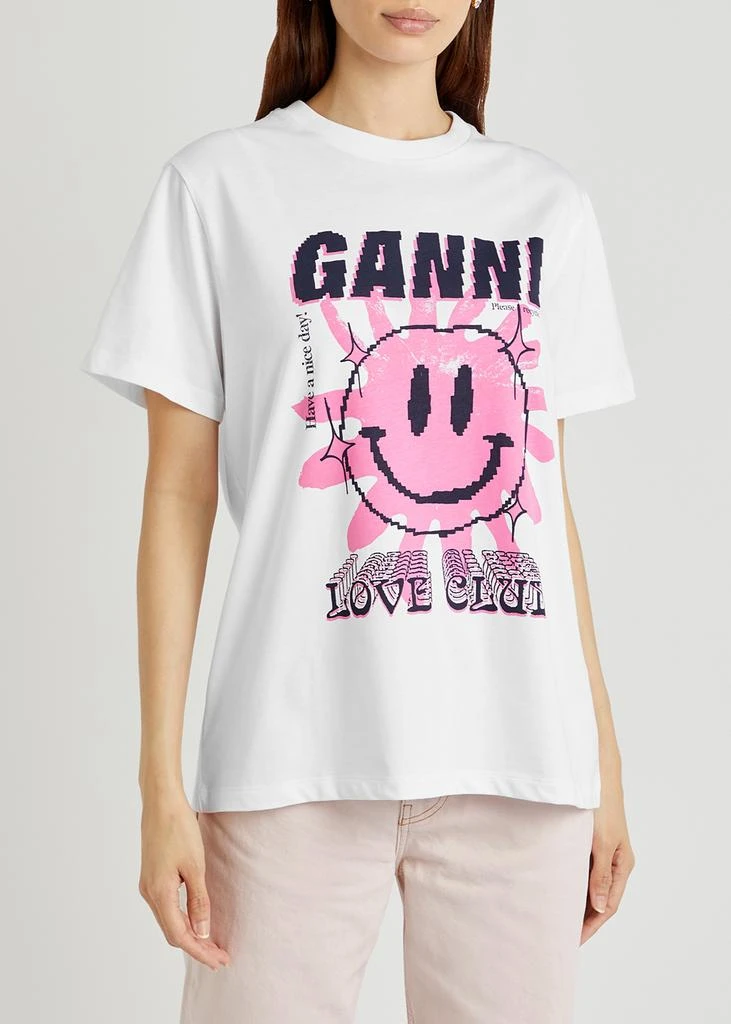 商品Ganni|White printed cotton T-shirt,价格¥343,第2张图片详细描述