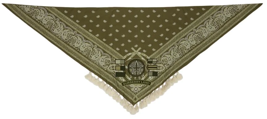 商品Burberry|绿色 Badge Bandana 围巾,价格¥5495,第1张图片详细描述