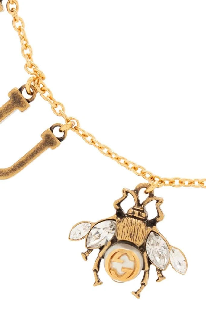 商品Gucci|Gucci Logo Charms Bee Embellished Bracelet,价格¥4101,第2张图片详细描述