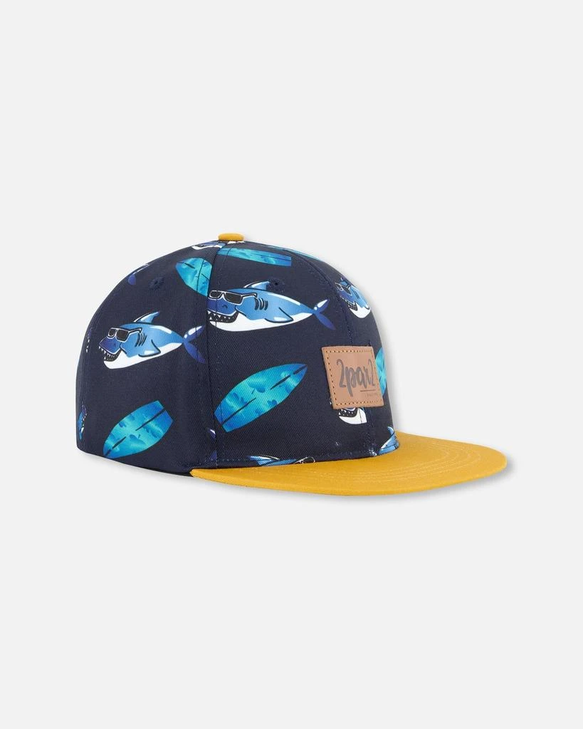 商品Deux par Deux|Cap Navy Printed Shark,价格¥270,第1张图片