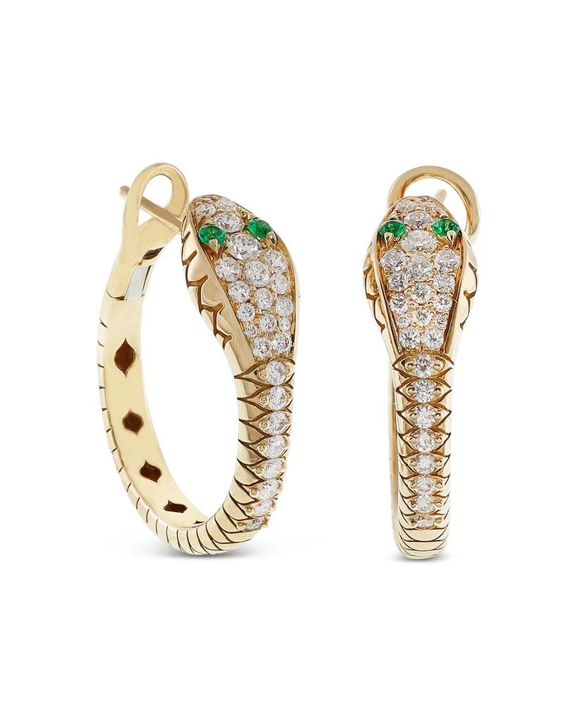 商品Crivelli|18K Yellow Gold Serpent Diamond & Emerald Snake Hoop Earrings - Exclusive, Italy Campaign,价格¥49158,第1张图片