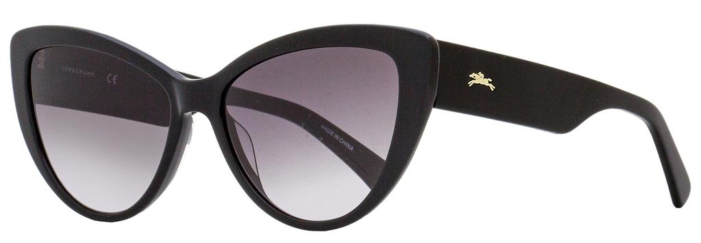 Longchamp Women's Cat Eye Sunglasses LO663S 005 Ebony 56mm商品第1张图片规格展示