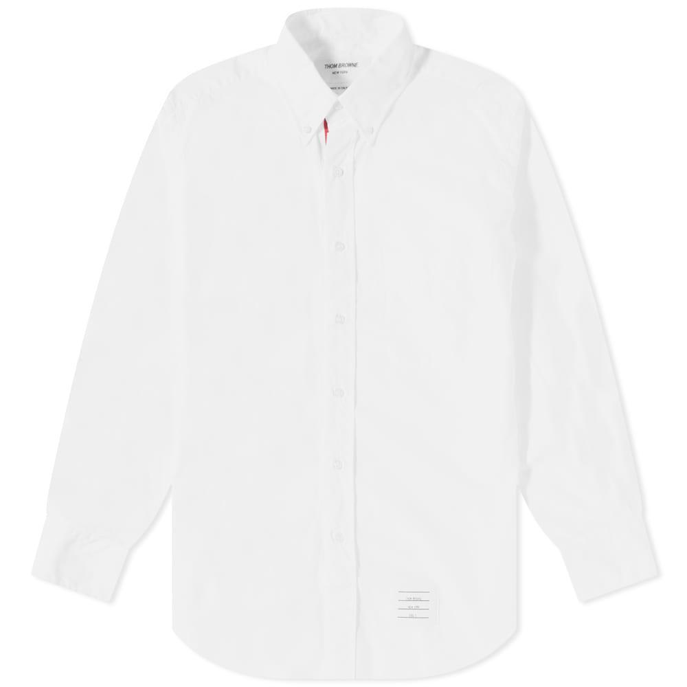 商品Thom Browne|Thom Browne Grosgrain Placket Solid Poplin Shirt,价格¥3057,第1张图片