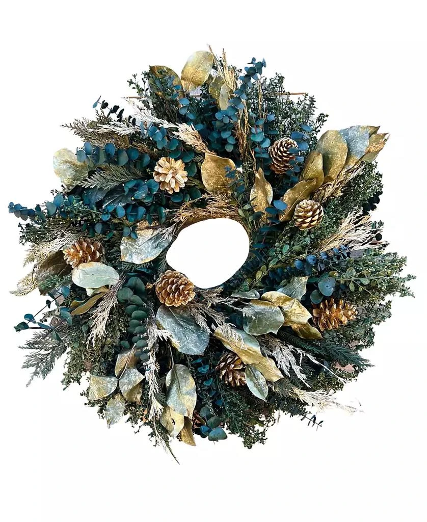 商品GreenishBlu|Green and Gold Real Preserved Wreath, 24",价格¥1066,第1张图片