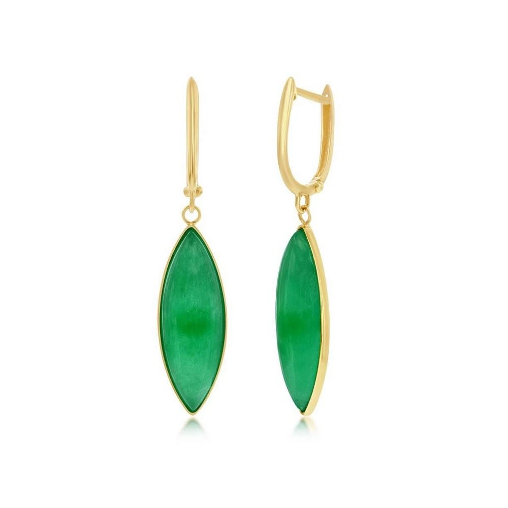 商品Simona|14K Yellow Gold, Marquise Jade Dangle Earrings,价格¥6316,第1张图片
