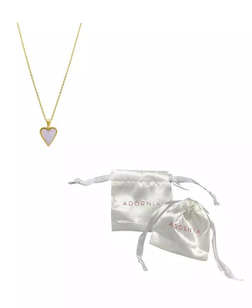 商品ADORNIA|White Mother of Imitation Pearl Heart Adjustable Gold-Tone Pendant Necklace,价格¥147,第2张图片详细描述