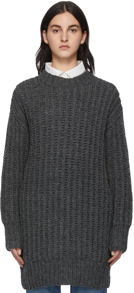 商品AMI|Grey Hand-Knitted Sweater,价格¥1629,第1张图片