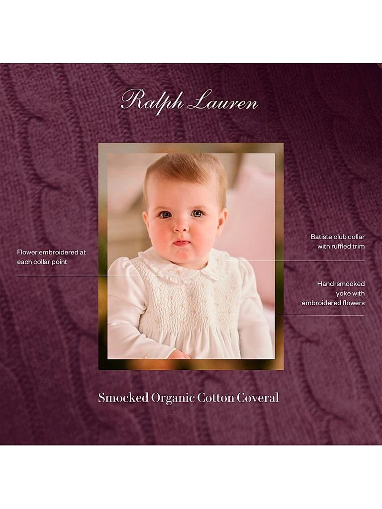 商品Ralph Lauren|Baby Girl's Smocked Organic Cotton Onesie,价格¥936,第3张图片详细描述