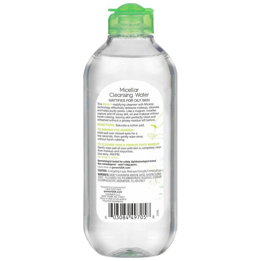 商品Garnier|Micellar Cleansing Water & Makeup Remover for Oily Skin,价格¥89,第3张图片详细描述
