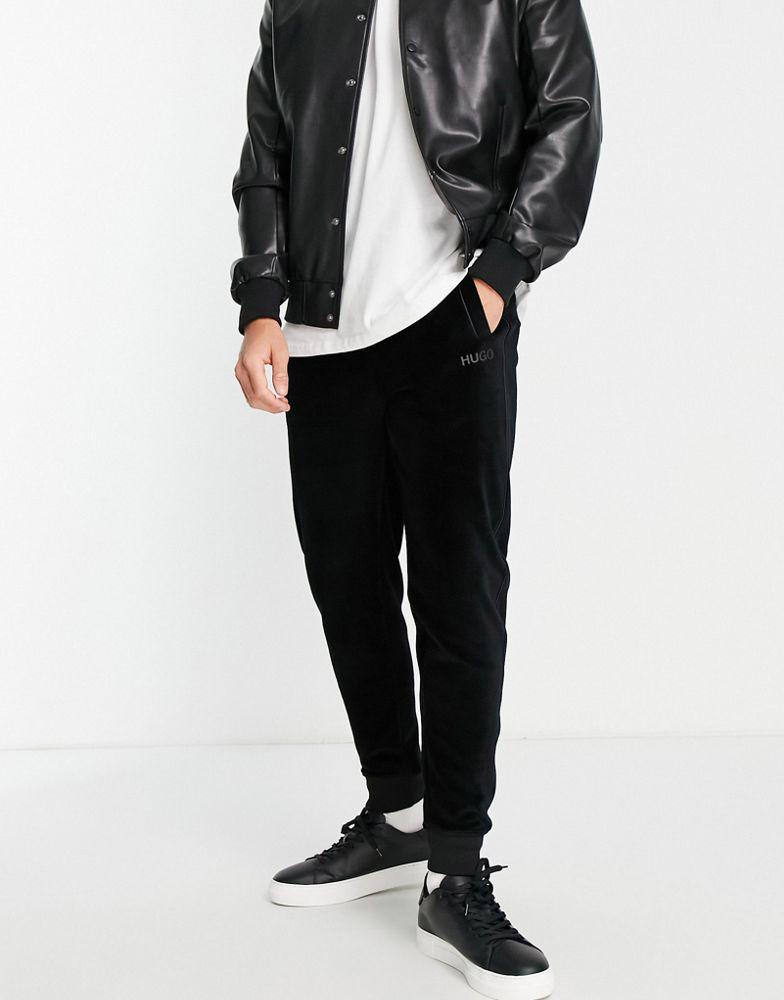 商品Hugo Boss|Hugo Dechi Velour track joggers in black,价格¥684,第1张图片