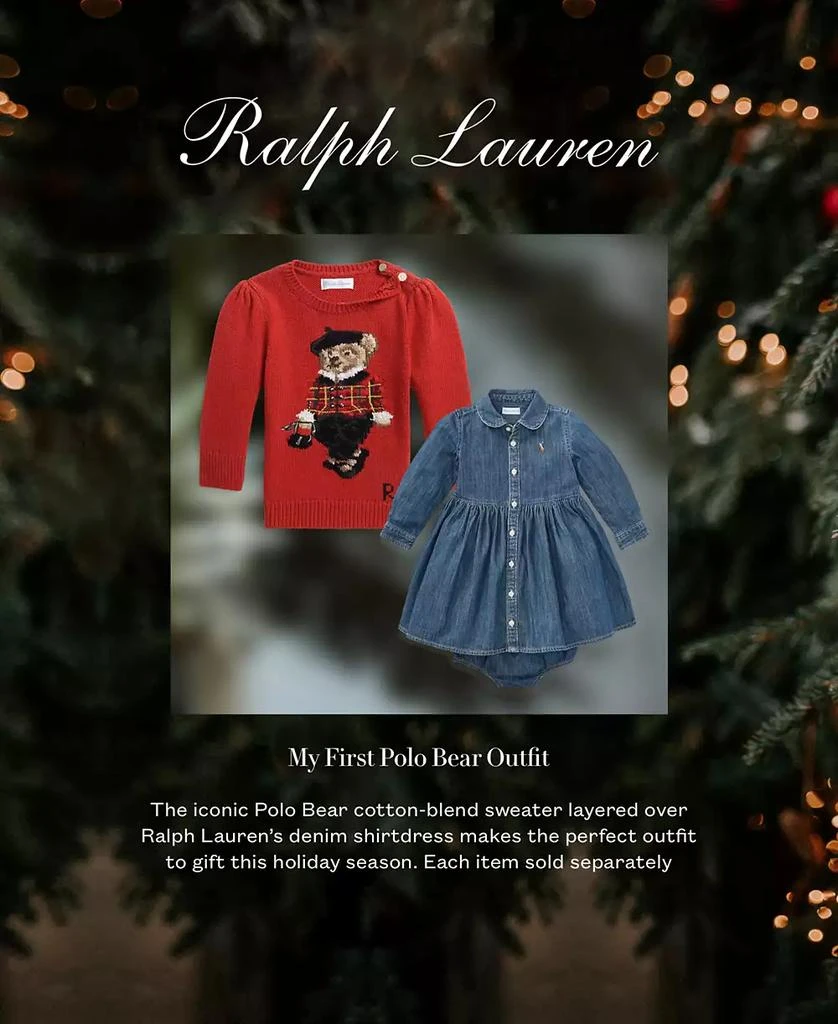 商品Ralph Lauren|女婴单宁纯棉连衣裙&底裤,价格¥439,第4张图片详细描述
