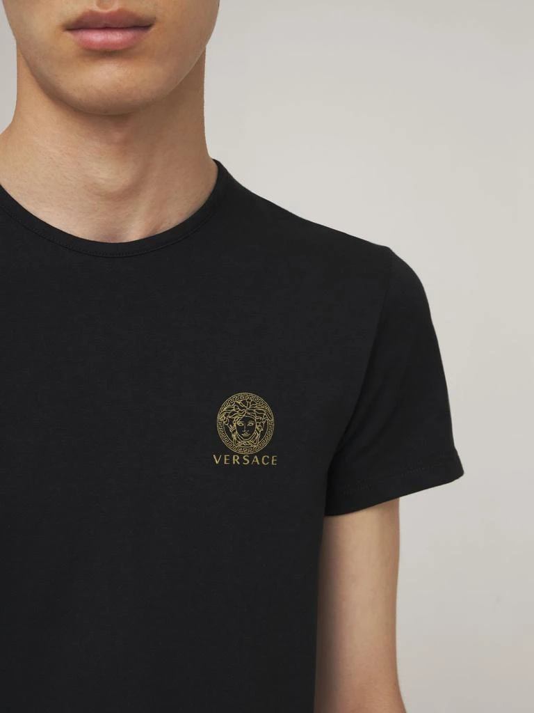 商品Versace|Logo Print Stretch Cotton T-shirt,价格¥495,第2张图片详细描述