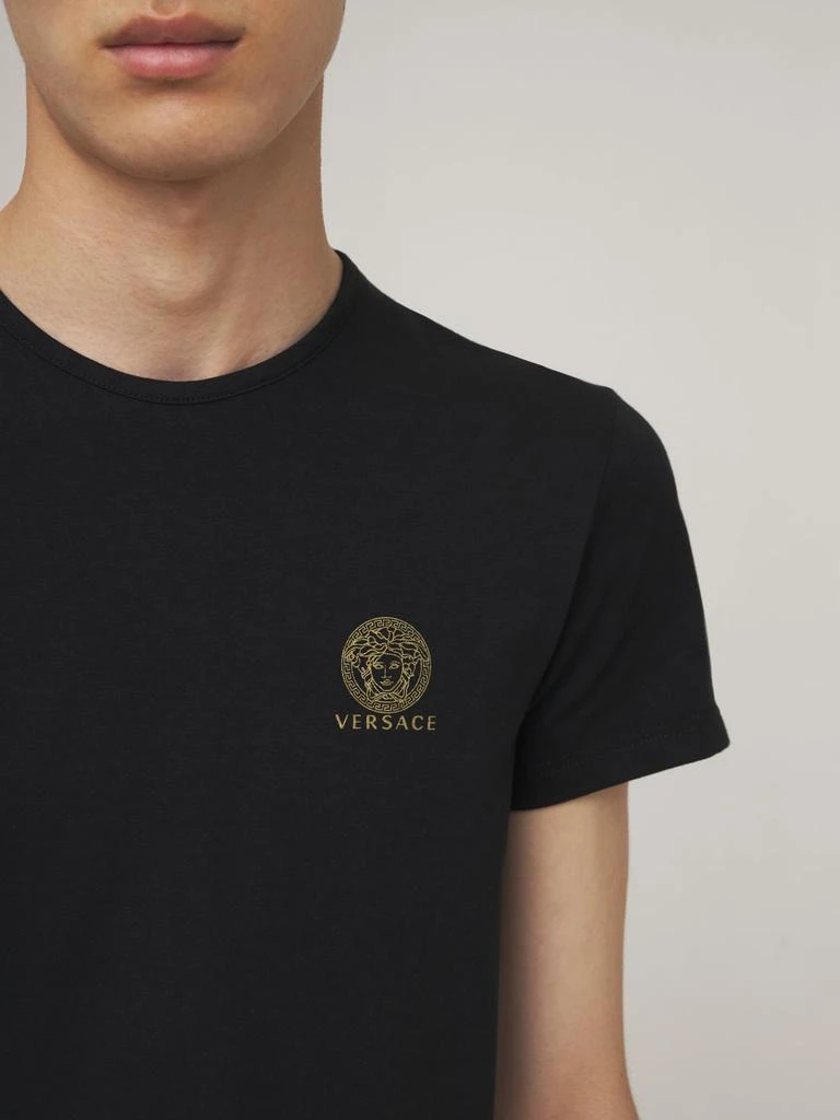 商品Versace|Logo Print Stretch Cotton T-shirt,价格¥504,第2张图片详细描述