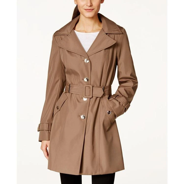 商品Calvin Klein|Petite Hooded Single-Breasted Trench Coat, Created for Macy's,价格¥749,第1张图片