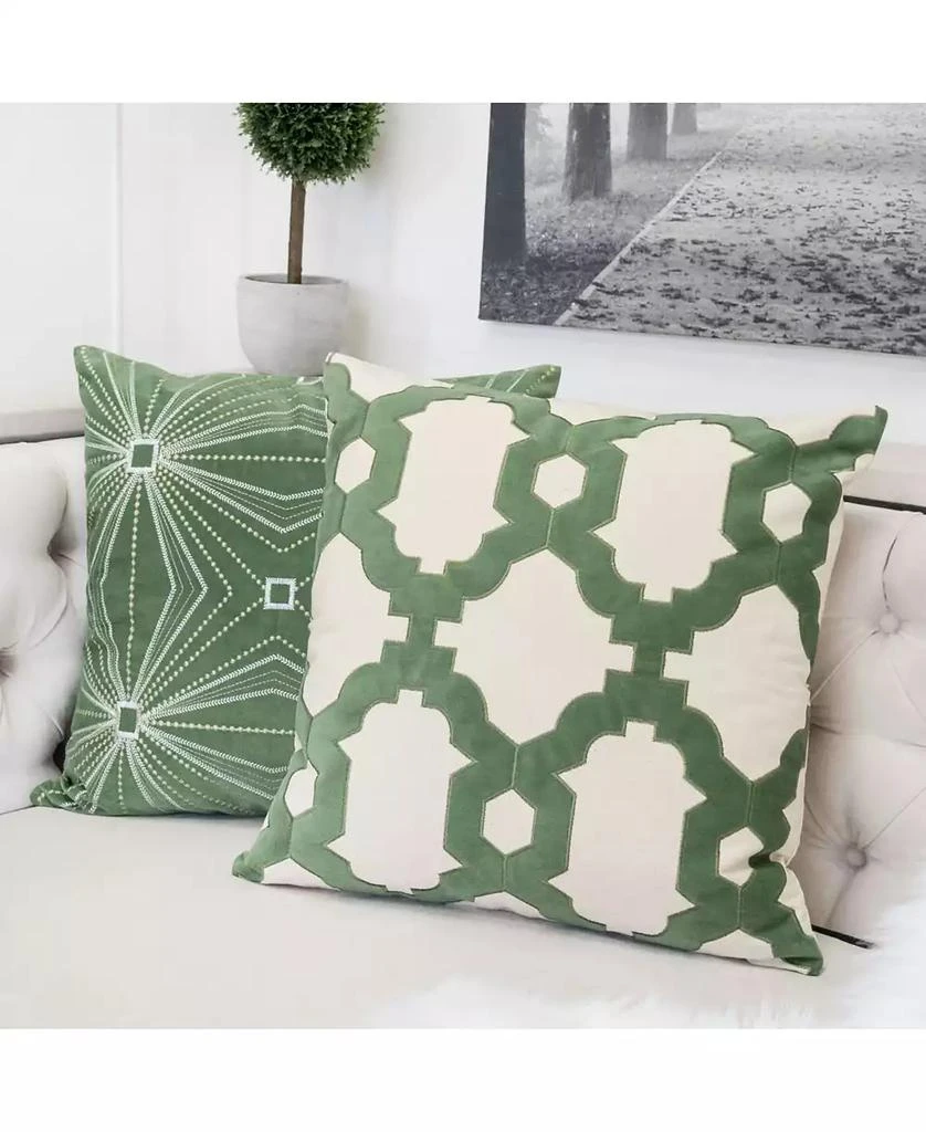 商品Homey Cozy|Gabriella Olive Cotton Decorative Pillow, 20" x 20",价格¥223,第3张图片详细描述