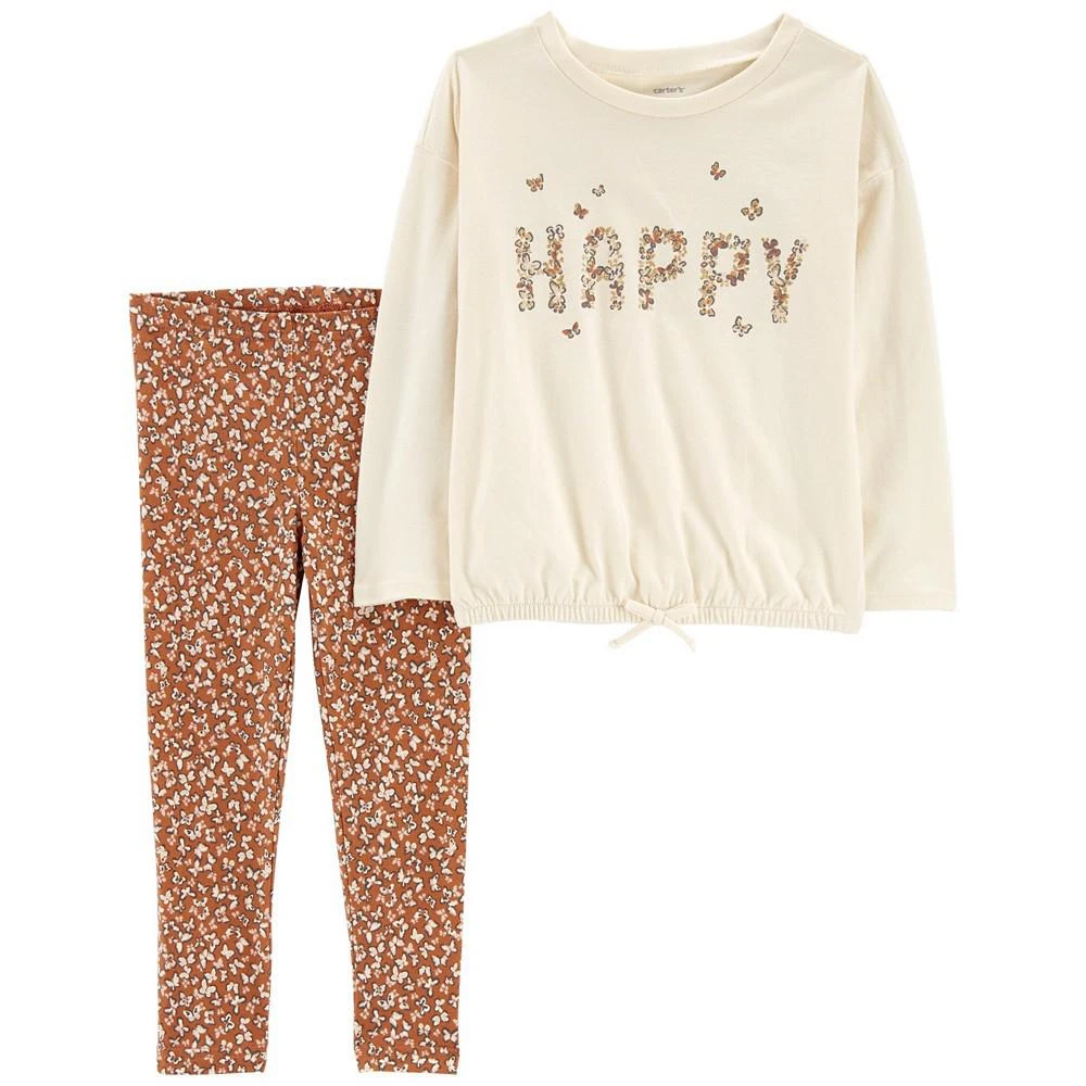 商品Carter's|Baby Girls Pocket Long Sleeves T-shirt and Leggings, 2-Piece Set,价格¥194,第1张图片