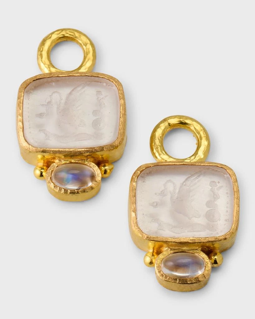 商品Elizabeth Locke|19K Yellow Gold Venetian Glass Intaglio Cabochon Earring Pendants,价格¥17371,第1张图片