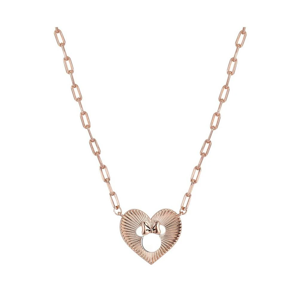 商品Disney|Two-Tone Rose Gold Flash-Plated Minnie Mouse Heart Pendant Necklace,价格¥115,第1张图片