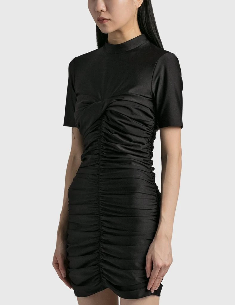 商品Alexander Wang|SHORT SLEEVE MOCK NECKRUCHED BODYCON DRESS,价格¥1800,第2张图片详细描述