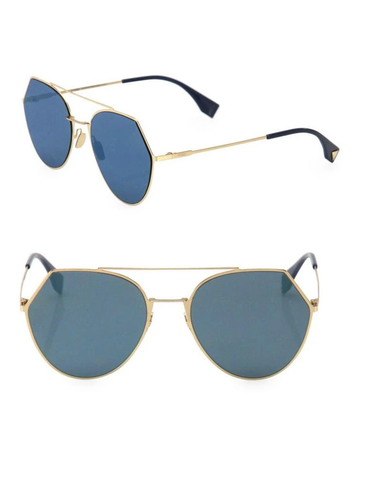 商品Fendi|55MM Notched Aviator Sunglasses,价格¥3458,第1张图片