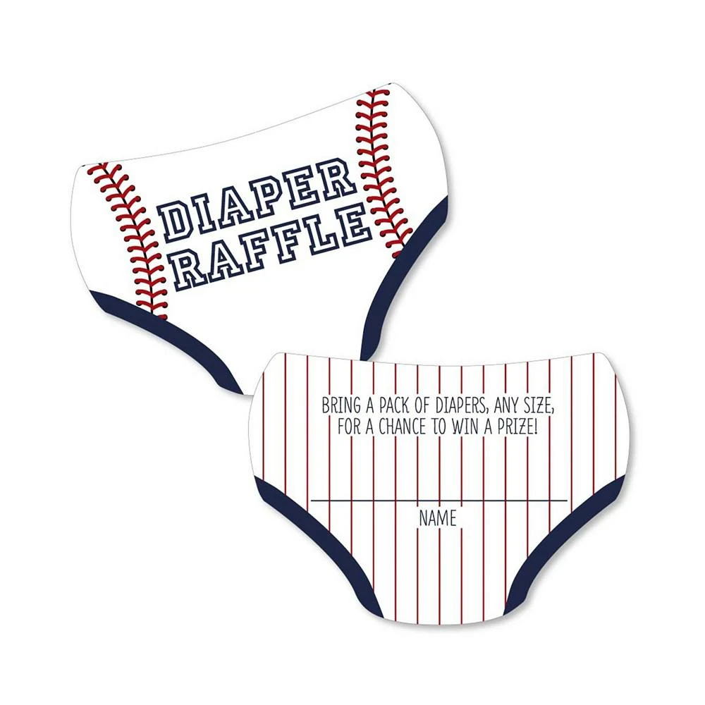 商品Big Dot of Happiness|Batter Up - Baseball - Baby Shower Activities - Diaper Raffle Game - Set of 24,价格¥97,第1张图片