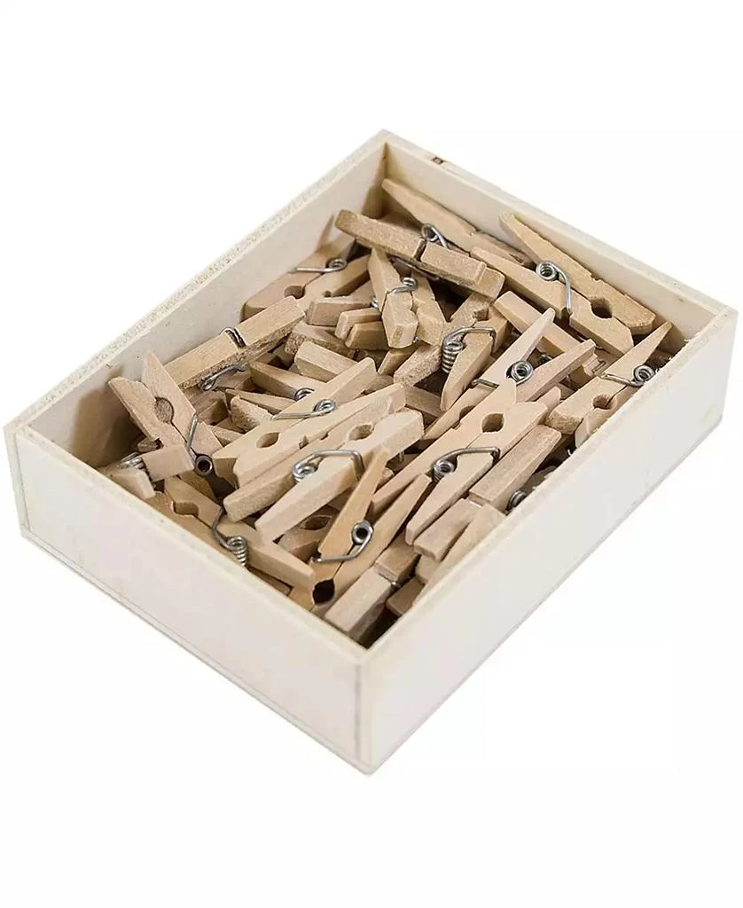 商品JAM Paper|Wood Clip Clothespins - Medium - 1.13" - 50 Clothes Pins Per Pack,价格¥98,第3张图片详细描述