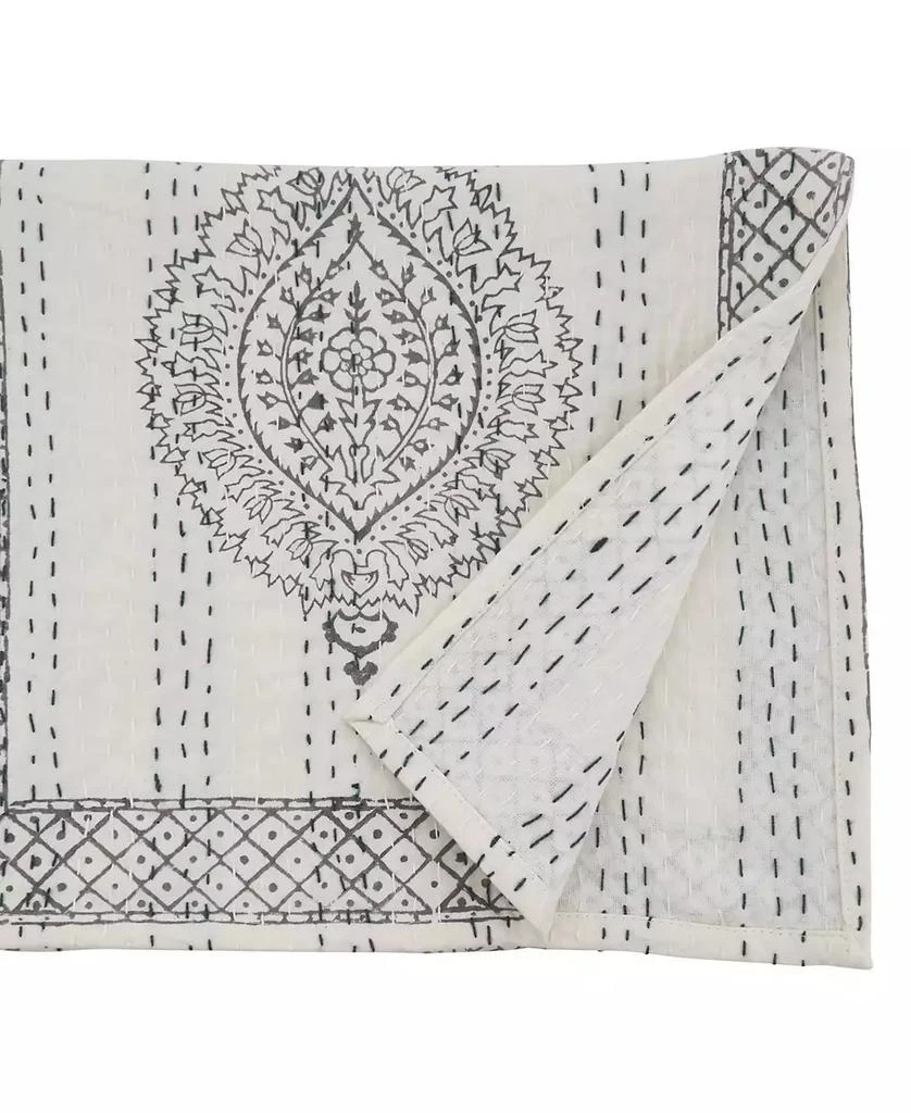 商品Saro Lifestyle|Block Print Taj Kantha Stitch Runner,价格¥334,第2张图片详细描述