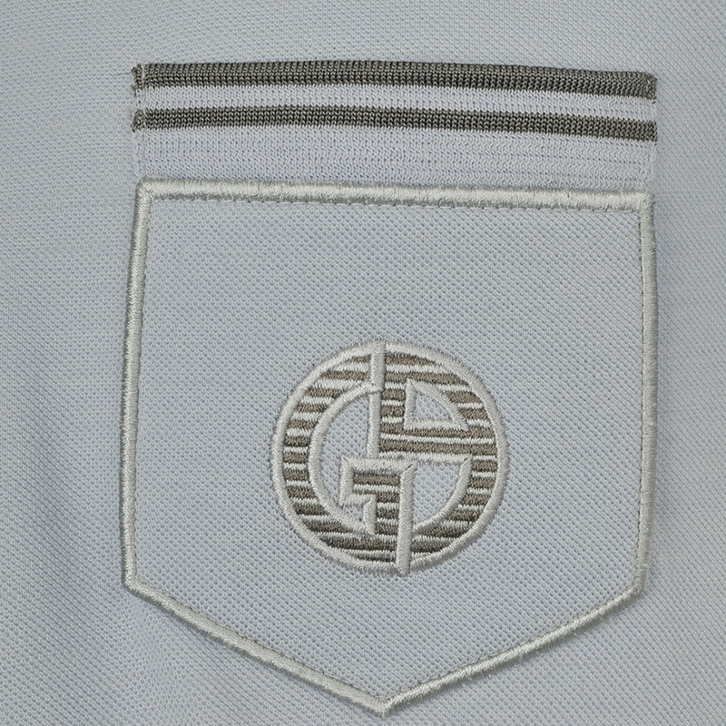 Giorgio Armani 乔治·阿玛尼 新款男士商务休闲纯羊毛时尚蓝色短袖POLO衫 3YSF56-JSFZ-0721商品第2张图片规格展示