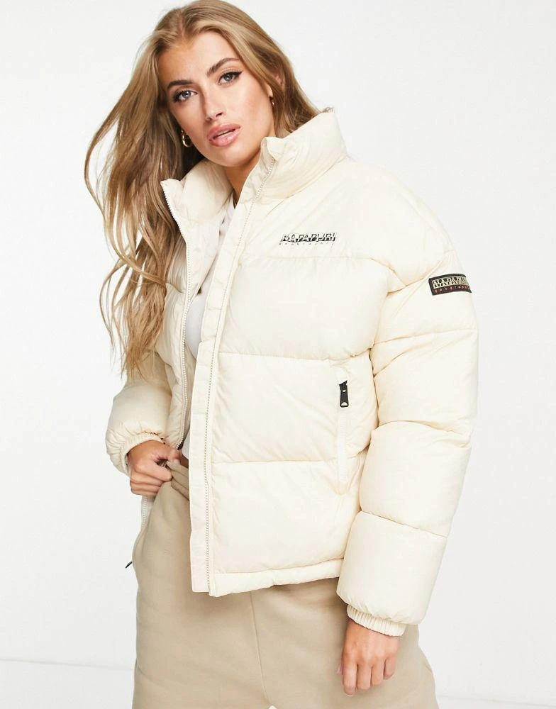 商品NAPAPIJRI|Napapijri Box logo puffer jacket in off white,价格¥1039,第1张图片